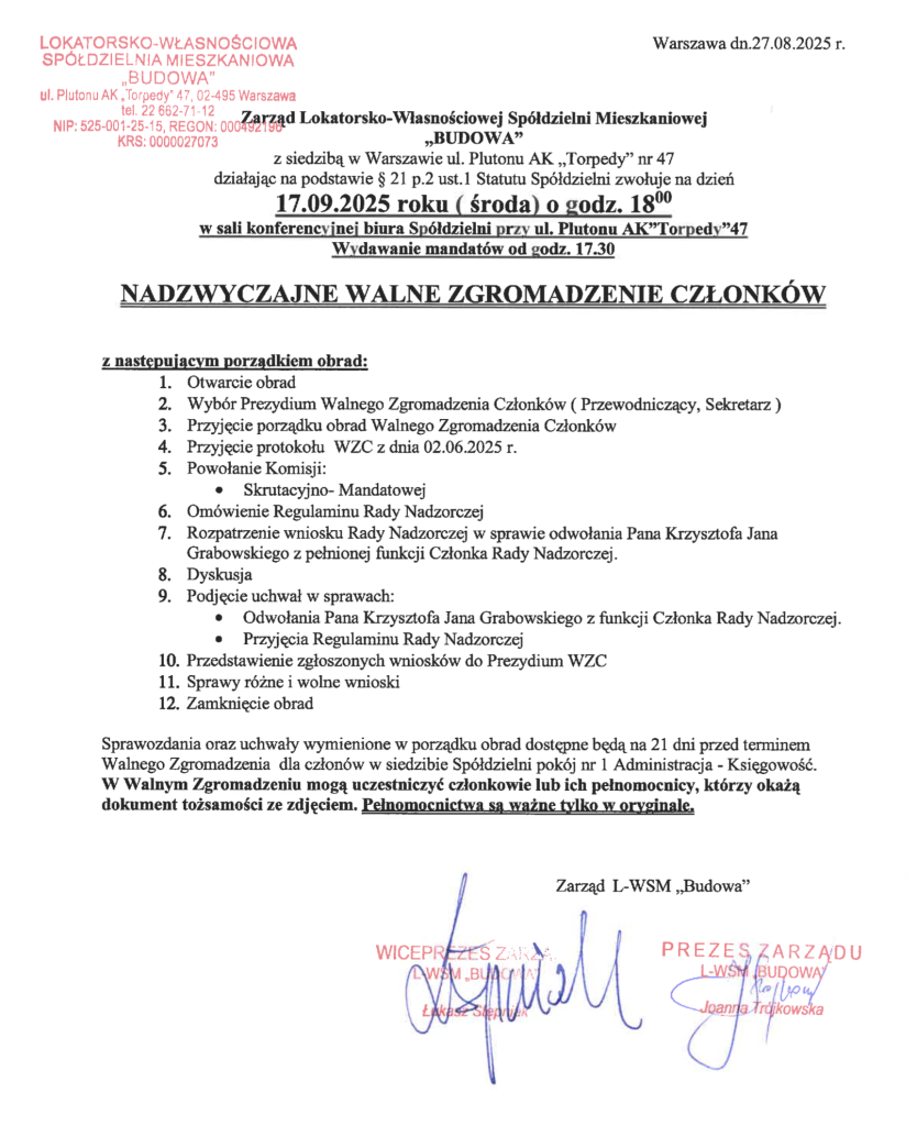 Zawiadomienie o NWZC - 17.09.2025